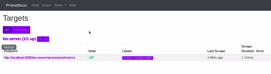 prometheus expression browser targets